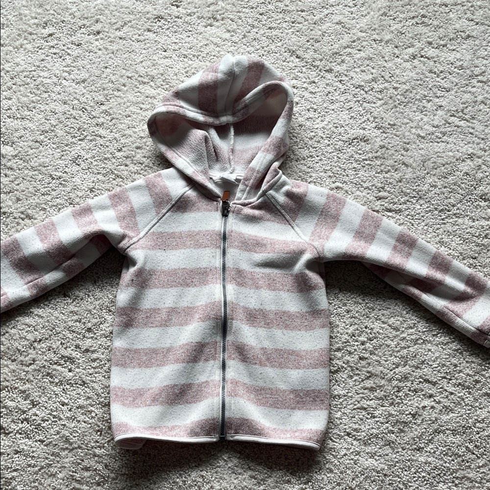 H&M Pink and White Striped Kids Hoodie